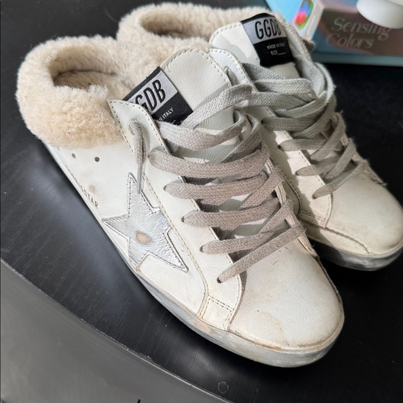 Sabot Shearling Sneakers Golden Goose in White - Picture 2 of 6